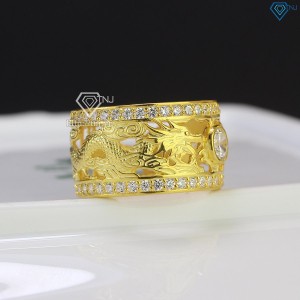 Nhẫn nam bạc xi mạ vàng 18k hình rồng NNA0392-XV- Trang sức TNJ