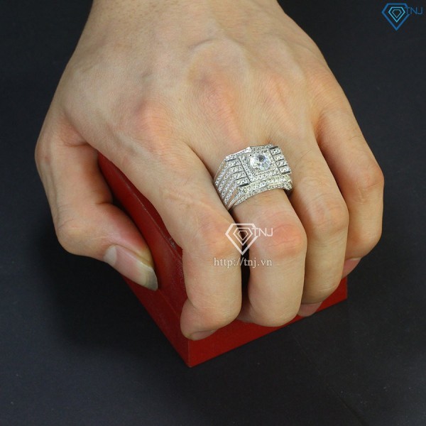 Nhẫn bạc nam xi bạch kim full đá NNA0094-XK - Trang sức TNJ
