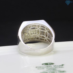 Nhẫn bạc nam xi mạ bạch kim đính đá NNAXK0003 - Trang sức TNJ