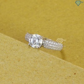 Nhẫn nữ Moissanite Hà Nội đính đá 7.0mm NNM0008 - Trang Sức TNJ