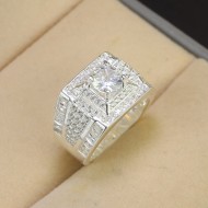 Nhẫn bạc nam đính đá trắng đẹp NNA0450