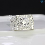 Nhẫn bạc nam đính đá trắng đẹp NNA0450 - Trang sức TNJ