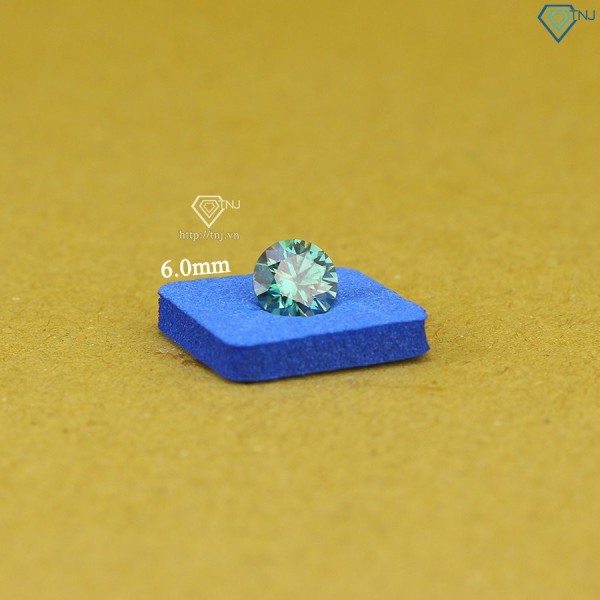 Đá Moissanite xanh size 6.0mm DM0007 - Kiểm định GRA