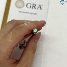 Đá Moissanite xanh size 6.0mm DM0007 - Kiểm định GRA