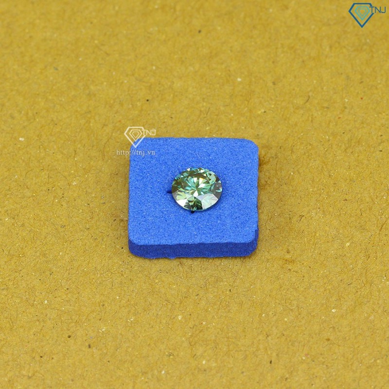 Đá Moissanite xanh size 6.5mm DM0008 - Kiểm định GRA