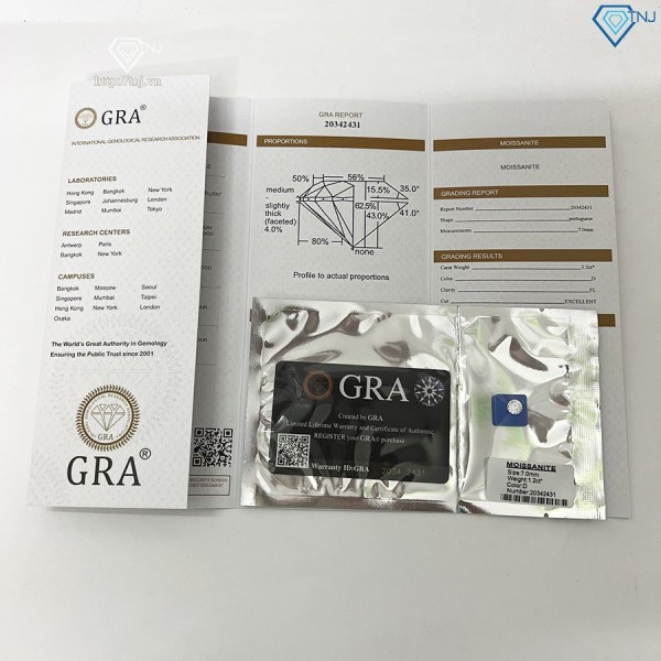 Đá Moissanite size 7.0mm và 161 giác cắt DM0009
