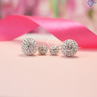 Bông tai nữ bạc trái châu đính đá sang trọng BTN0074