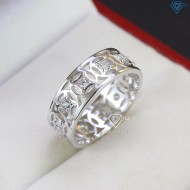 Nhẫn bạc nam kim tiền xi mạ bạch kim NNAXK0008 - Trang sức TNJ