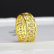 Nhẫn bạc nam kim tiền xi mạ vàng 18k NNA0304