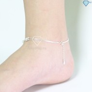 Lắc chân bạc nữ đẹp họa tiết viên bi bạc tinh tế LCN0042