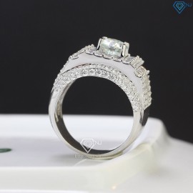 Nhẫn bạc nam đính kim cương nhân tạo 7.0mm xi bạch kim - Kiểm định GRA NNAM0016 - Trang sức TNJ