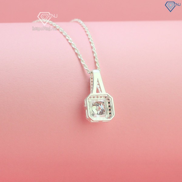 Quà sinh nhật cho vợ dây chuyền nữ đính kim cương Moissanite 7.0mm DCNM0006 - Trang sức TNJ