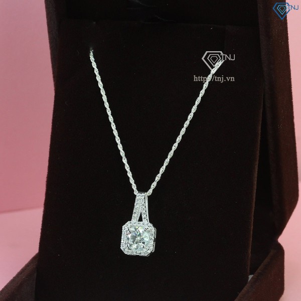 Quà sinh nhật cho vợ dây chuyền nữ đính kim cương Moissanite 7.0mm DCNM0006 - Trang sức TNJ