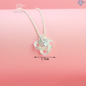 Tặng quà sinh nhật cho vợ dây chuyền nữ đính kim cương Moissanite hình cỏ 4 cánh 5.0mm DCNM0008 - Trang sức TNJ