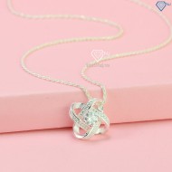 Tặng quà sinh nhật cho vợ dây chuyền nữ đính kim cương Moissanite hình cỏ 4 cánh 5.0mm DCNM0008 - Trang sức TNJ