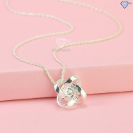 Tặng quà sinh nhật cho vợ dây chuyền nữ đính kim cương Moissanite hình cỏ 4 cánh 5.0mm DCNM0008 - Trang sức TNJ