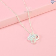 Tặng quà sinh nhật cho vợ dây chuyền nữ đính kim cương Moissanite hình cỏ 4 cánh 5.0mm DCNM0008 - Trang sức TNJ