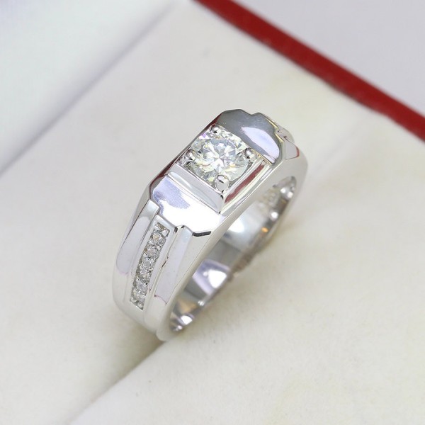 Nhẫn nam Moissanite đính kim cương 5.5mm NNAM0019