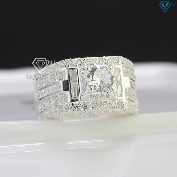 Nhẫn bạc 925 nam đính đá trắng đẹp NNA0469 - Trang sức TNJ
