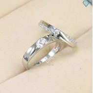 Nhẫn đôi đính kim cương nhân tạo đẹp NDM0007 - Trang sức TNJ
