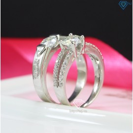 Nhẫn cặp đôi nam nữ đính kim cương Moissanite - Kiểm định GRA NDM0010 - Trang sức TNJ