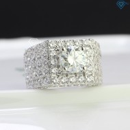 Nhẫn nam đẹp đính kim cương Moissanite 7.5mm - Kiểm định GRA NNAM0026 - Trang sức TNJ