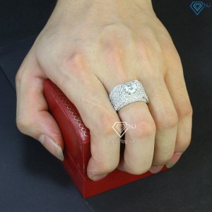 Nhẫn nam đẹp đính kim cương Moissanite 7.5mm - Kiểm định GRA NNAM0026 - Trang sức TNJ