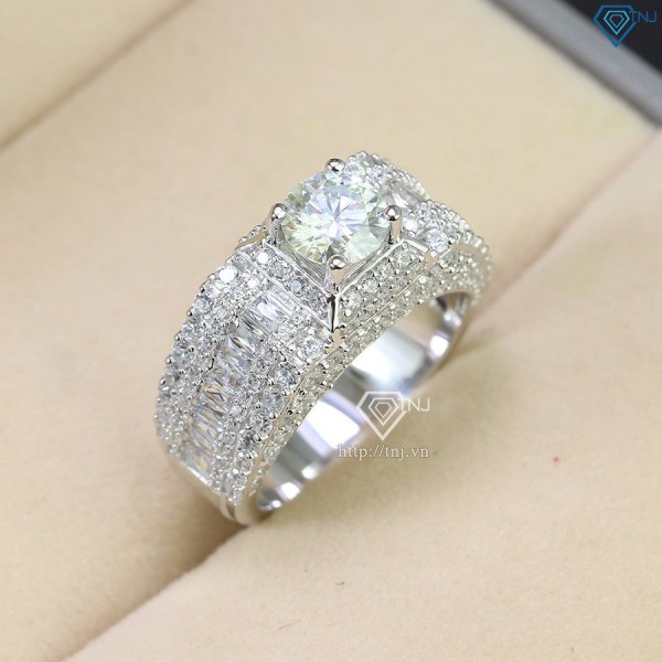 Nhẫn nam kim cương Moissanite đẹp 6.5mm - Kiểm định GRA NNAM0027 - Trang sức TNJ