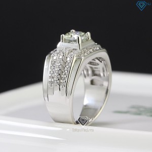 Nhẫn bạc nam đính kim cương Moissanite 6.5mm - Kiểm định GRA NNAM0028 - Trang sức TNJ