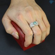 Nhẫn nam đính kim cương nhân tạo xanh 7.0mm - Kiểm định GRA NNAM0030 - Trang sức TNJ