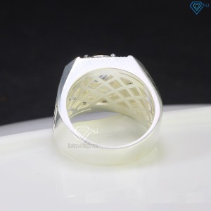 Nhẫn bạc nam chữ Lộc đính đá NNA0483 - Trang Sức TNJ