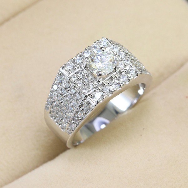 Nhẫn nam Moissanite đính kim cương 5.5mm - Kiểm định GRA NNAM0032