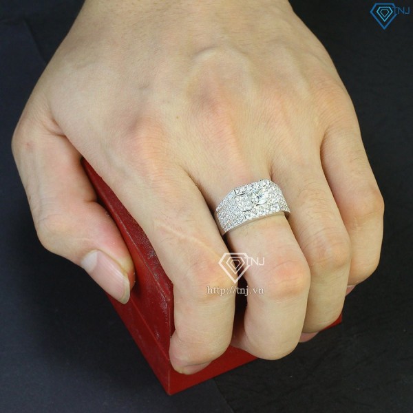 Nhẫn nam Moissanite đính kim cương 5.5mm NNAM0032