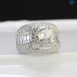 Nhẫn Moissanite nam đính kim cương 8.1mm 161 giác cắt - Kiểm định GRA NNAM0034