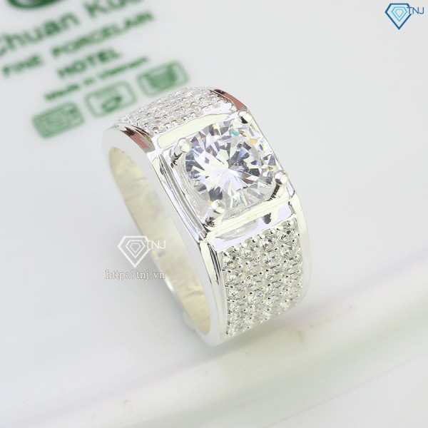 Nhẫn bạc nam đẹp đính đá NNA0485 - Trang sức TNJ