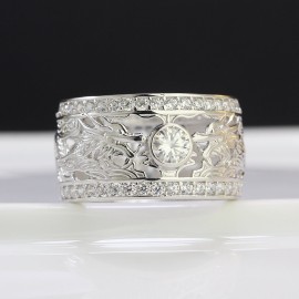 Nhẫn bạc nam hình rồng đính kim cương Moissanite 5.0mm - Kiểm định GRA NNAM0037