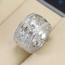Nhẫn bạc nam hình rồng đính kim cương Moissanite 5.0mm - Kiểm định GRA NNAM0037 - Trang sức TNJ