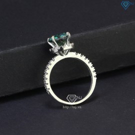 Nhẫn nữ đính kim cương Moissanite xanh 8.0mm NNM0015 - Trang Sức TNJ