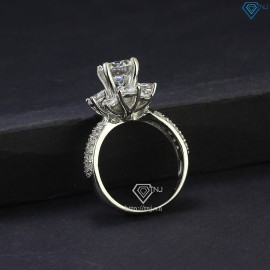 Nhẫn nữ Moissanite bản to đính kim cương 8.0mm NNM0016 - Trang Sức TNJ