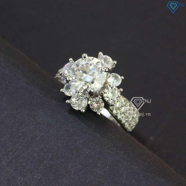 Nhẫn nữ Moissanite bản to đính kim cương 8.0mm NNM0016 - Trang Sức TNJ