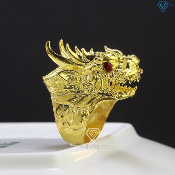 Nhẫn nam bạc xi mạ vàng 18k hình đầu rồng NNA0122-XV