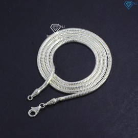 Dây chuyền bạc nam lụa sợi to tròn trơn DCK0090 - Trang Sức TNJ