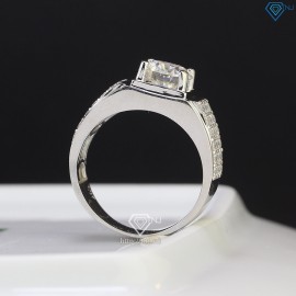 Nhẫn bạc nam đính kim cương Moissanite 8.0mm - Kiểm định GRA NNAM0038 - Trang sức TNJ