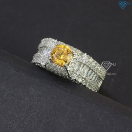 Nhẫn nam Moissanite đính kim cương vàng 6.5mm - Kiểm định GRA NNAM0039 - Trang sức TNJ