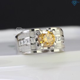 Nhẫn bạc nam đính kim cương nhân tạo Moissanite vàng 7.0mm - Kiểm định GRA NNAM0040 - Trang sức TNJ
