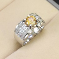 Nhẫn bạc nam đính kim cương nhân tạo Moissanite vàng 7.0mm - Kiểm định GRA NNAM0040