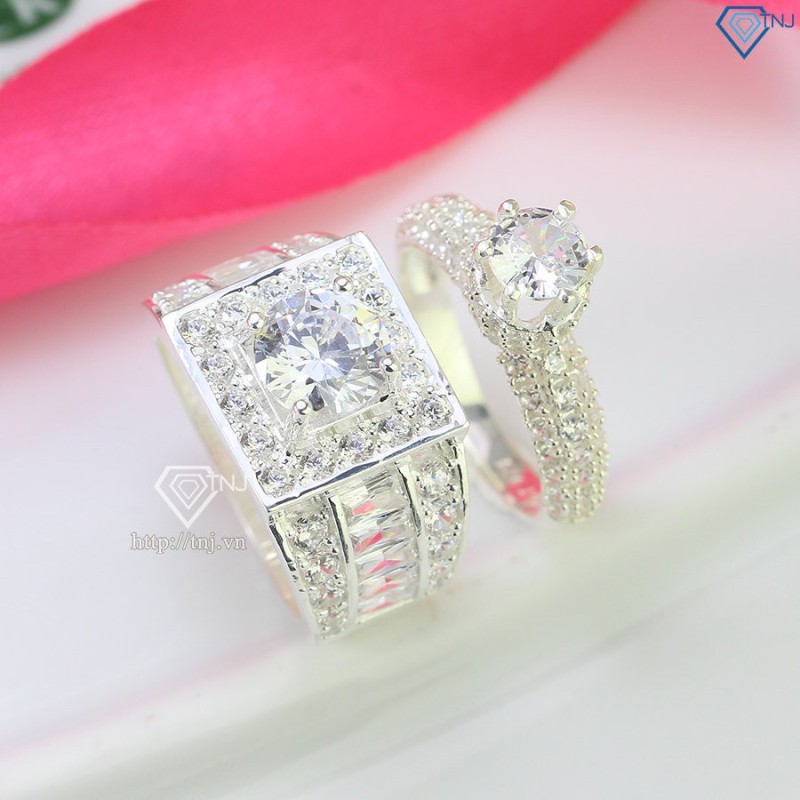 Nhẫn đôi bạc nhẫn cặp bạc cao cấp đẹp ND0489 - Trang Sức TNJ