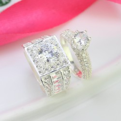 Nhẫn đôi bạc nhẫn cặp bạc cao cấp đẹp ND0489
