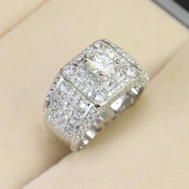 Nhẫn nam kim cương Moissanite đẹp 6.5mm - Kiểm định GRA NNAM0041