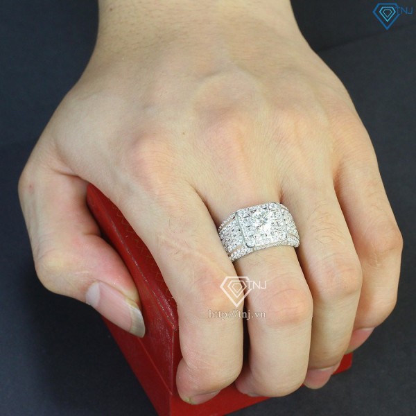 Nhẫn nam kim cương Moissanite đẹp 6.5mm - Kiểm định GRA NNAM0041 - Trang sức TNJ